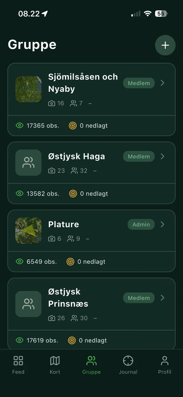 Jäger-appen: oversigt over jagtgrupper og konsortier